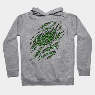 Green Dragon Scales Ripped Hoodie